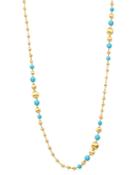 Marco Bicego 18k Yellow Gold Africa Turquoise Long Beaded Station Necklace, 36