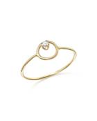 Zoe Chicco 14k Yellow Gold Paris Small Circle Diamond Ring