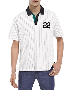 The Kooples Loose Fit Striped Contrast Trim Polo