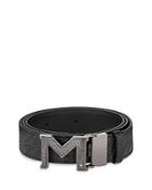 Montblanc M Buckle Reversible Embossed Leather Belt