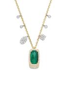 Meira T 14k White And Yellow Gold Emerald Pendant Necklace With Diamonds, 16