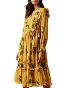 Ted Baker Ruffled Floral-print Midi Dress