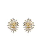 Hueb 18k Yellow Gold Luminus Diamond Starburst Cluster Drop Earrings
