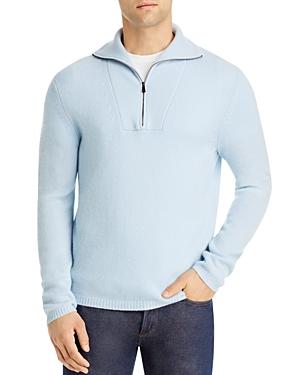 Vince Cashmere Plush Regular Fit Quarter Zip Mock Neck Sweater