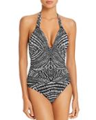 Kenneth Cole Find Tranquility Halter One Piece Swimsuit
