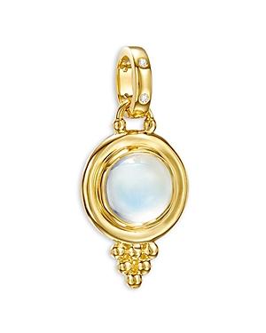 Temple St. Clair 18k Yellow Gold Classic Blue Moonstone & Diamond Pendant