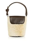 Behno Helen Raffia & Leather Mini Bucket Bucket Bag