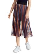 Maje Jaja Pleated Iridescent-effect Midi Skirt