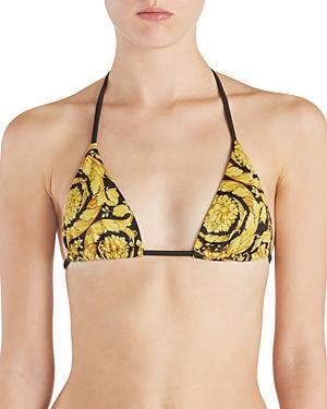 Versace Animal Print Triangle Bikini Top