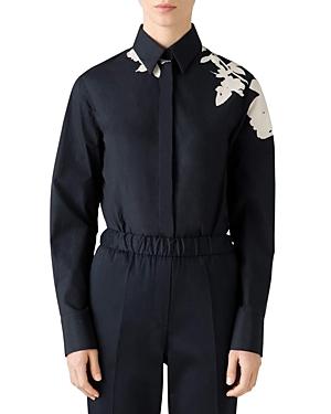 St. John Shadow Floral Blouse