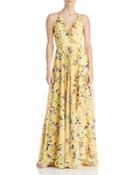 Avery G Floral-printed Chiffon Gown