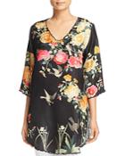 Johnny Was Collection Charlotte Rose Scalloped Silk Tunic