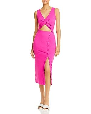 Fore Ribbed Cutout Midi Dress