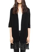 Zadig & Voltaire Paloma Leather-trimmed Cashmere Cardigan