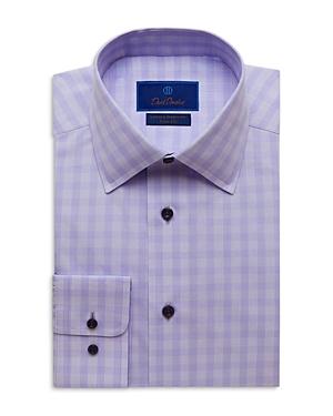 David Donahue Cotton Tonal Plaid Trim Fit Dress Shirt