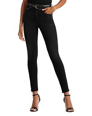 Lauren Ralph Lauren High Rise Skinny Ankle Jeans In Empire Black Wash