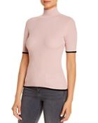 Kenneth Cole Ribbed Tipped Mock-neck Sweater