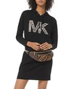 Michael Michael Kors Studded Leopard-logo Hoodie Dress