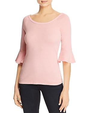 Three Dots Cotton Bell-sleeve Top