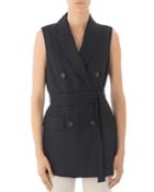 Peserico Belted Double-breasted Virgin Wool Vest