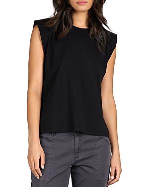 Sanctuary Shoulder Pad Sleeveless Organic Cotton Tee