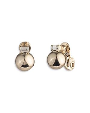 Lauren Ralph Lauren Baguette Polished Ball Stud Clip On Earrings