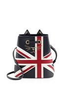 Charlotte Olympia Feline Flag Print Leather Bucket Bag