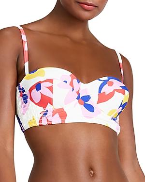 Kate Spade New York Smocked Floral Print Bikini Top
