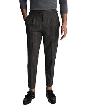 Reiss Solar Pinstriped Wool Tapered Fit Trousers