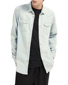 Scotch & Soda Organic Cotton Denim Slim Fit Button Up Western Shirt