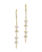 Kc Designs 14k Yellow Gold Diamond Modern Line Drop Earrings