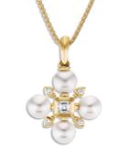 David Yurman 18k Yellow Gold Renaissance Akoya Pearl & Diamond Pendant Necklace, 18