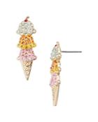 Baublebar Scoop Me Up Pave Ice Cream Cone Drop Earrings In Gold Tone