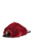 Raye Sid Faux Fur Pool Slide Sandals