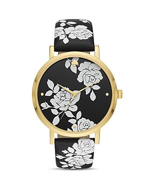 Kate Spade New York Metro Black Floral Watch, 38mm