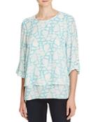 Chaus Roll Sleeve Layered Top - Compare At $69