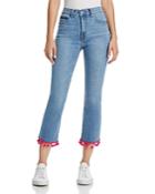 Sunset + Spring Lennon Pom-pom Cropped Bootcut Jeans In Gumdrop - 100% Exclusive
