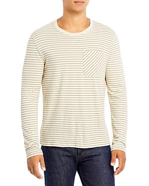 Atm Anthony Thomas Melillo Cotton Stripe Long Sleeve Pocket Tee