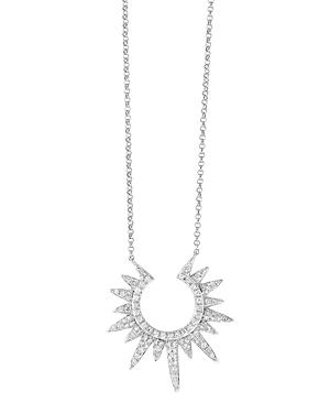 Bloomingdale's Diamond Sunburst Pendant Necklace In 14k White Gold, 0.35 Ct. T.w. - 100% Exclusive