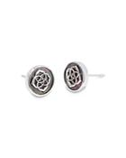 Kendra Scott Dira Stamped Mother Of Pearl Stud Earrings In Rhodium Plated