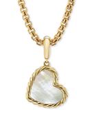David Yurman 18k Yellow Gold Elements Mother Of Pearl Heart Amulet Pendant