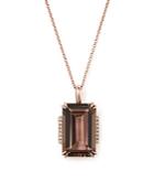 Smoky Quartz And Diamond Pendant Necklace In 14k Rose Gold, 18 - 100% Exclusive