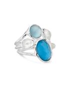 Ippolita Sterling Silver Wonderland Mother-of-pearl & Clear Quartz Crystal Doublet Five-stone Statement Ring