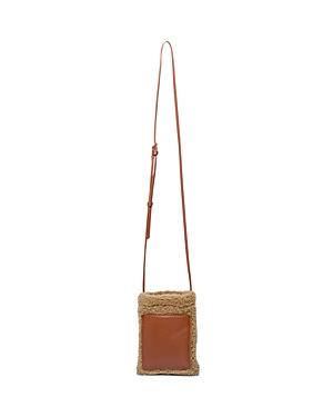 Staud Eve Shearling Phone Crossbody Bag