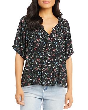 Karen Kane Floral Print Peasant Top