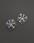 Temple St. Clair 18k Gold Spiral Cluster Earrings With Rose Cut Blue Sapphire And Diamond