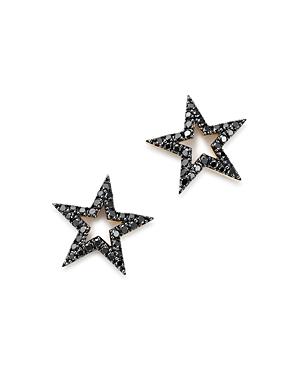 Bloomingdale's Black Diamond Star Stud Earrings In 14k Yellow Gold, 0.33 Ct. T.w. - 100% Exclusive