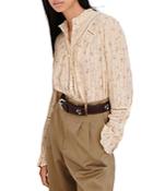 Ba & Sh Haby Floral Print Lace Trim Blouse