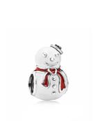Pandora Charm - Sterling Silver & Enamel Happy Snowman