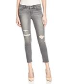 Paige Denim Verdugo Distressed Skinny Ankle Jeans In Sterling Destructed